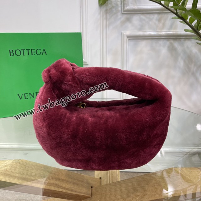 Bottega veneta高端女包 98080天鵝絨 寶緹嘉Jodie經典打結圓形hobo包 BV天鵝絨皮毛新款女包  gxz1389